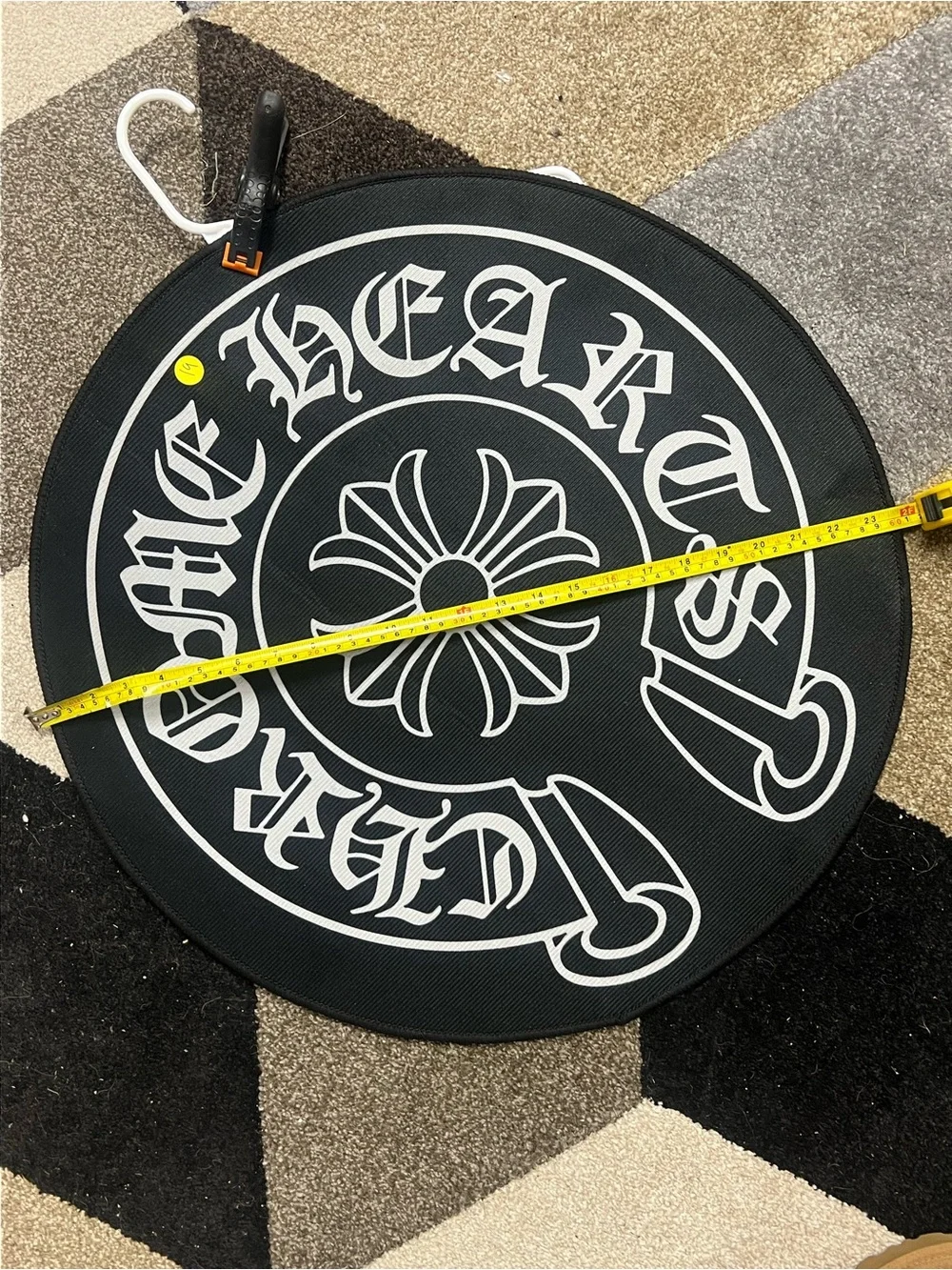Chrome Hearts Black Circular Rug